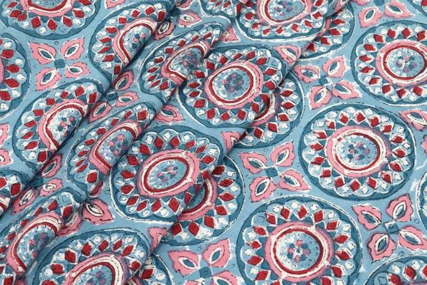 Blue_Cotton_Traditional_Floral_Hand_Block_Print_Unstiched_Material_For_Men's_Kurta_Shirts_&_Women's_Kurti_and_Other_Dress_Material