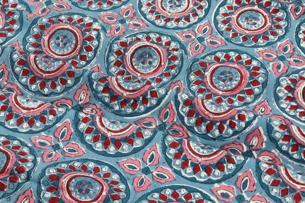 Blue_Cotton_Traditional_Floral_Hand_Block_Print_Unstiched_Material_For_Men's_Kurta_Shirts_&_Women's_Kurti_and_Other_Dress_Material