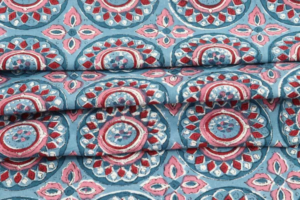 Blue_Cotton_Traditional_Floral_Hand_Block_Print_Unstiched_Material_For_Men's_Kurta_Shirts_&_Women's_Kurti_and_Other_Dress_Material