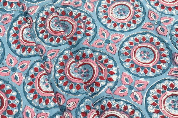 Blue_Cotton_Traditional_Floral_Hand_Block_Print_Unstiched_Material_For_Men's_Kurta_Shirts_&_Women's_Kurti_and_Other_Dress_Material