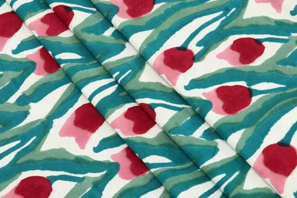 Green_Cotton_Traditional_Floral_Hand_Block_Print_Unstiched_Material_For_Men's_Kurta_Shirts_&_Women's_Kurti_and_Other_Dress_Material
