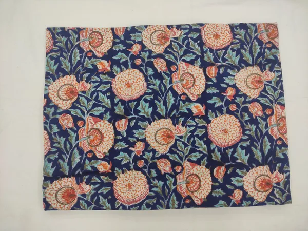 Blue_Cotton_Traditional_Floral_Hand_Block_Print_Unstiched_Material_For_Men's_Kurta_Shirts_&_Women's_Kurti_and_Other_Dress_Material
