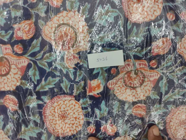 Blue_Cotton_Traditional_Floral_Hand_Block_Print_Unstiched_Material_For_Men's_Kurta_Shirts_&_Women's_Kurti_and_Other_Dress_Material