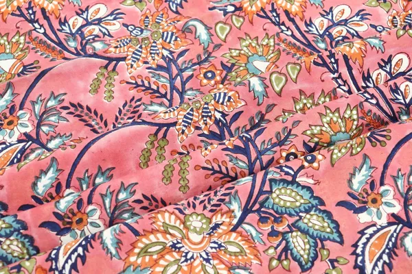 Pink_Cotton_Traditional_Floral_Hand_Block_Print_Unstiched_Material_For_Men's_Kurta_Shirts_&_Women's_Kurti_and_Other_Dress_Material