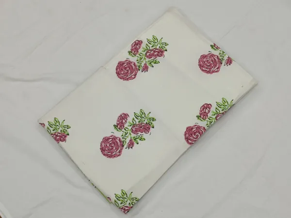 Pink_Cotton_Traditional_Floral_Hand_Block_Print_Unstiched_Material_For_Men's_Kurta_Shirts_&_Women's_Kurti_and_Other_Dress_Material