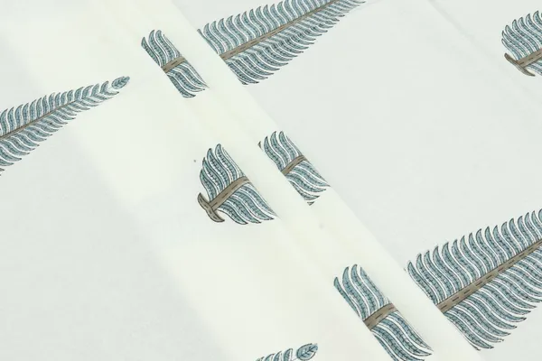 White_Cotton_Traditional_Floral_Hand_Block_Print_Unstiched_Material_For_Men's_Kurta_Shirts_&_Women's_Kurti_and_Other_Dress_Material