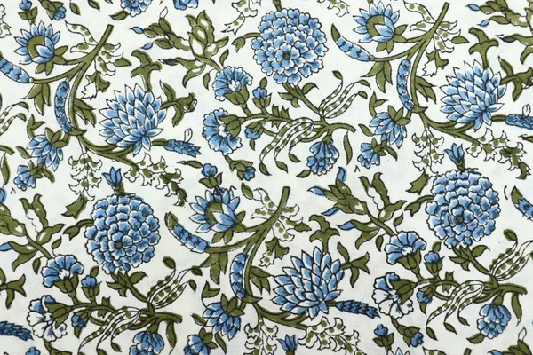 Blue_Cotton_Traditional_Floral_Hand_Block_Print_Unstiched_Material_For_Men's_Kurta_Shirts_&_Women's_Kurti_and_Other_Dress_Material
