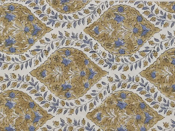 Golden_Cotton_Traditional_Floral_Hand_Block_Print_Unstiched_Material_For_Men's_Kurta_Shirts_&_Women's_Kurti_and_Other_Dress_Material