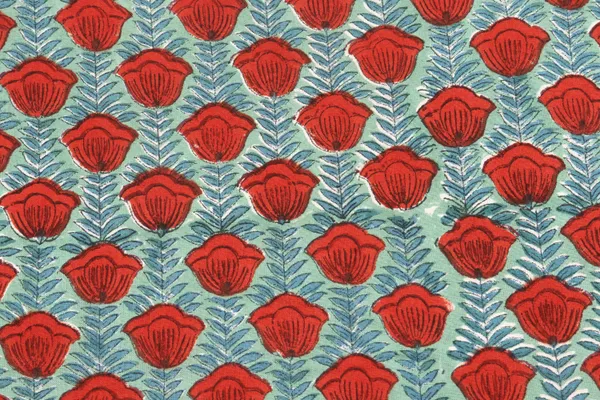 Blue_Cotton_Traditional_Floral_Hand_Block_Print_Unstiched_Material_For_Men's_Kurta_Shirts_&_Women's_Kurti_and_Other_Dress_Material