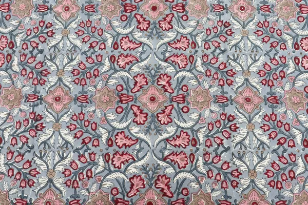 Blue_Cotton_Traditional_Floral_Hand_Block_Print_Unstiched_Material_For_Men's_Kurta_Shirts_&_Women's_Kurti_and_Other_Dress_Material
