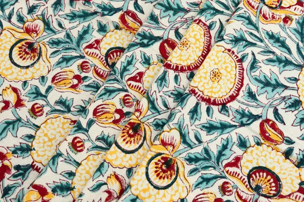 Blue_Cotton_Traditional_Floral_Hand_Block_Print_Unstiched_Material_For_Men's_Kurta_Shirts_&_Women's_Kurti_and_Other_Dress_Material