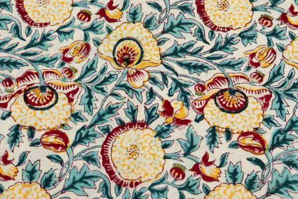 Blue_Cotton_Traditional_Floral_Hand_Block_Print_Unstiched_Material_For_Men's_Kurta_Shirts_&_Women's_Kurti_and_Other_Dress_Material