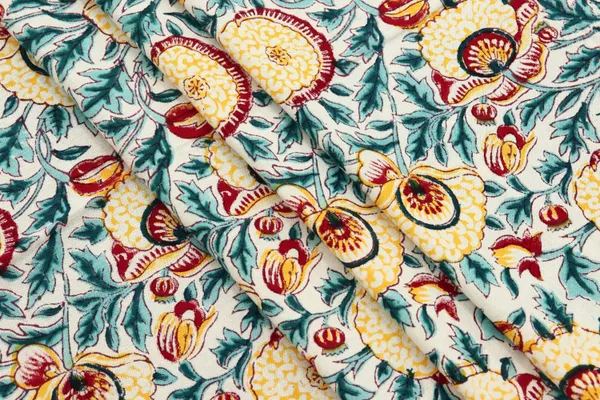 Blue_Cotton_Traditional_Floral_Hand_Block_Print_Unstiched_Material_For_Men's_Kurta_Shirts_&_Women's_Kurti_and_Other_Dress_Material
