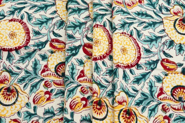 Blue_Cotton_Traditional_Floral_Hand_Block_Print_Unstiched_Material_For_Men's_Kurta_Shirts_&_Women's_Kurti_and_Other_Dress_Material