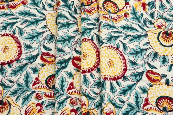 Blue_Cotton_Traditional_Floral_Hand_Block_Print_Unstiched_Material_For_Men's_Kurta_Shirts_&_Women's_Kurti_and_Other_Dress_Material