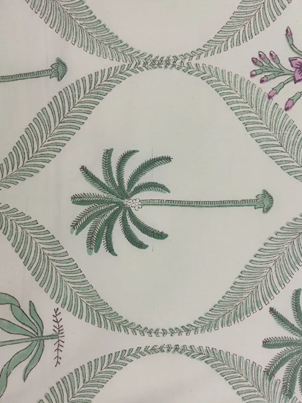 White_Cotton_Traditional_Floral_Hand_Block_Print_Unstiched_Material_For_Men's_Kurta_Shirts_&_Women's_Kurti_and_Other_Dress_Material