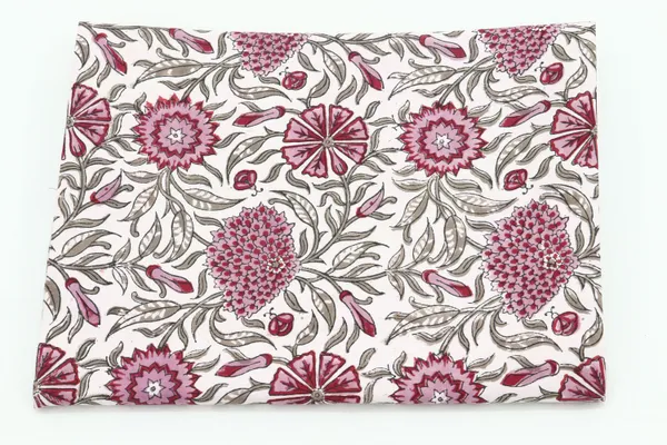 Pink_Cotton_Traditional_Floral_Hand_Block_Print_Unstiched_Material_For_Men's_Kurta_Shirts_&_Women's_Kurti_and_Other_Dress_Material