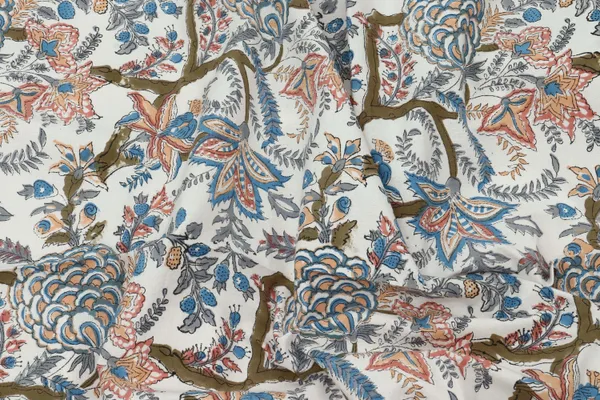 Green_Cotton_Traditional_Floral_Hand_Block_Print_Unstiched_Material_For_Men's_Kurta_Shirts_&_Women's_Kurti_and_Other_Dress_Material