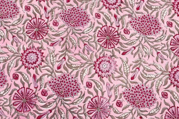 Pink_Cotton_Traditional_Floral_Hand_Block_Print_Unstiched_Material_For_Men's_Kurta_Shirts_&_Women's_Kurti_and_Other_Dress_Material