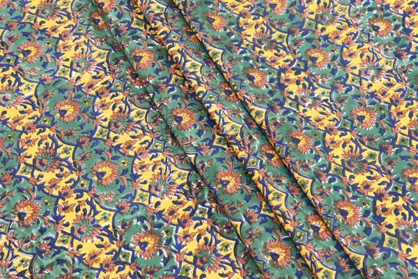Green_Cotton_Traditional_Floral_Hand_Block_Print_Unstiched_Material_For_Men's_Kurta_Shirts_&_Women's_Kurti_and_Other_Dress_Material