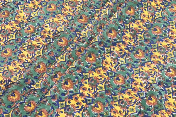 Green_Cotton_Traditional_Floral_Hand_Block_Print_Unstiched_Material_For_Men's_Kurta_Shirts_&_Women's_Kurti_and_Other_Dress_Material