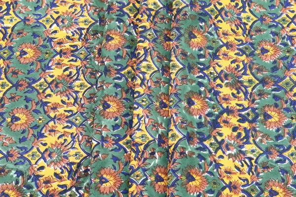 Green_Cotton_Traditional_Floral_Hand_Block_Print_Unstiched_Material_For_Men's_Kurta_Shirts_&_Women's_Kurti_and_Other_Dress_Material