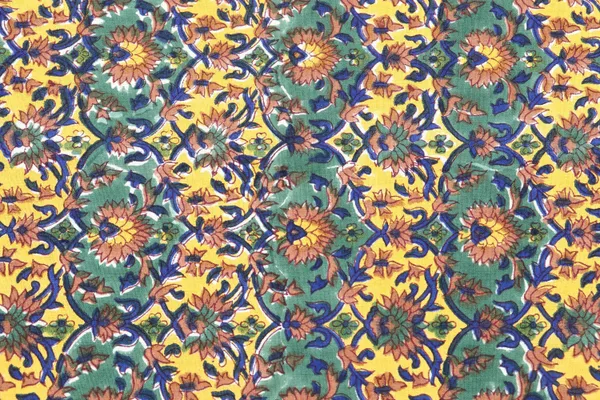 Green_Cotton_Traditional_Floral_Hand_Block_Print_Unstiched_Material_For_Men's_Kurta_Shirts_&_Women's_Kurti_and_Other_Dress_Material