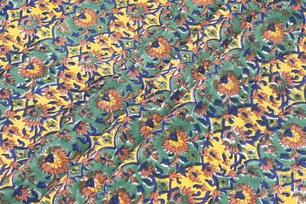 Green_Cotton_Traditional_Floral_Hand_Block_Print_Unstiched_Material_For_Men's_Kurta_Shirts_&_Women's_Kurti_and_Other_Dress_Material