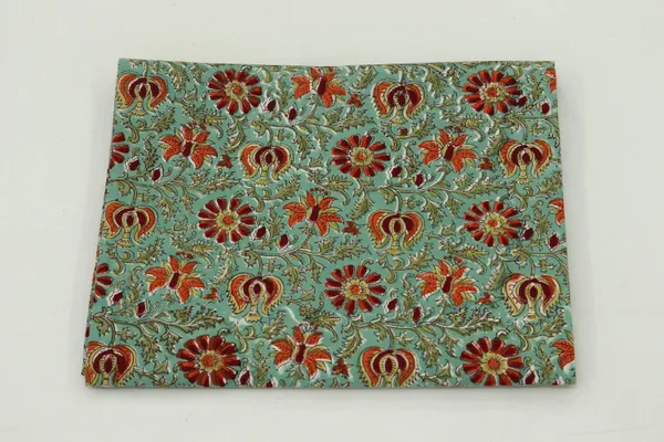 Green_Cotton_Traditional_Floral_Hand_Block_Print_Unstiched_Material_For_Men's_Kurta_Shirts_&_Women's_Kurti_and_Other_Dress_Material