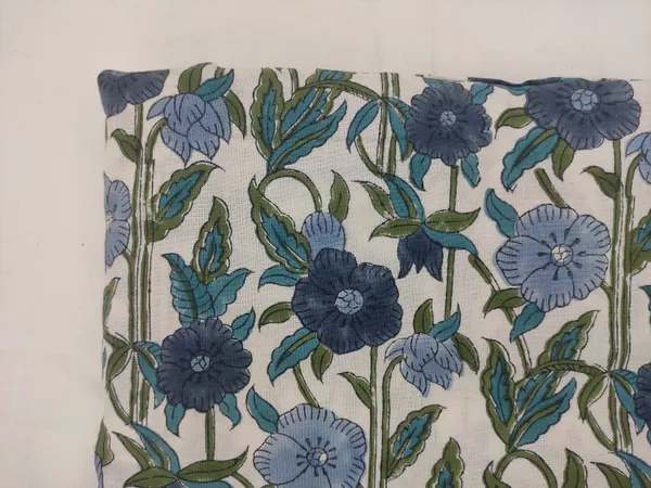 Blue_Cotton_Traditional_Floral_Hand_Block_Print_Unstiched_Material_For_Men's_Kurta_Shirts_&_Women's_Kurti_and_Other_Dress_Material