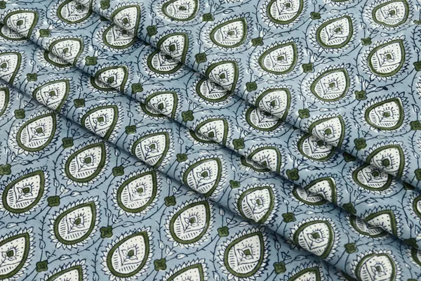 Blue_Cotton_Traditional_Floral_Hand_Block_Print_Unstiched_Material_For_Men's_Kurta_Shirts_&_Women's_Kurti_and_Other_Dress_Material