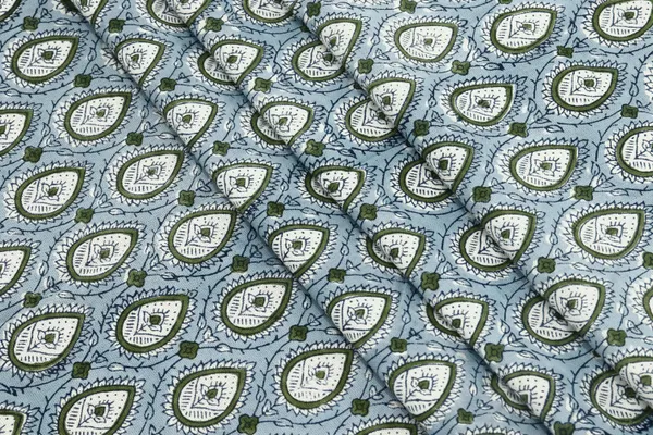 Blue_Cotton_Traditional_Floral_Hand_Block_Print_Unstiched_Material_For_Men's_Kurta_Shirts_&_Women's_Kurti_and_Other_Dress_Material