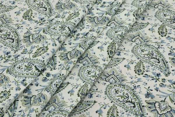 Blue_Cotton_Traditional_Floral_Hand_Block_Print_Unstiched_Material_For_Men's_Kurta_Shirts_&_Women's_Kurti_and_Other_Dress_Material