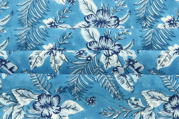 Blue_Cotton_Traditional_Floral_Hand_Block_Print_Unstiched_Material_For_Men's_Kurta_Shirts_&_Women's_Kurti_and_Other_Dress_Material