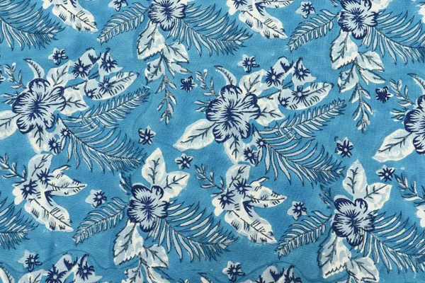 Blue_Cotton_Traditional_Floral_Hand_Block_Print_Unstiched_Material_For_Men's_Kurta_Shirts_&_Women's_Kurti_and_Other_Dress_Material