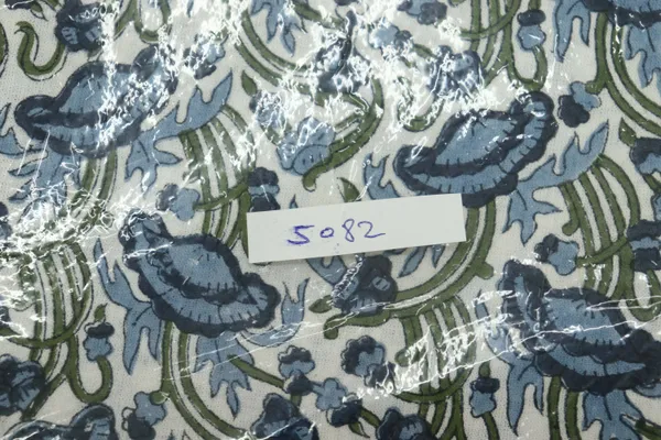 Blue_Cotton_Traditional_Floral_Hand_Block_Print_Unstiched_Material_For_Men's_Kurta_Shirts_&_Women's_Kurti_and_Other_Dress_Material