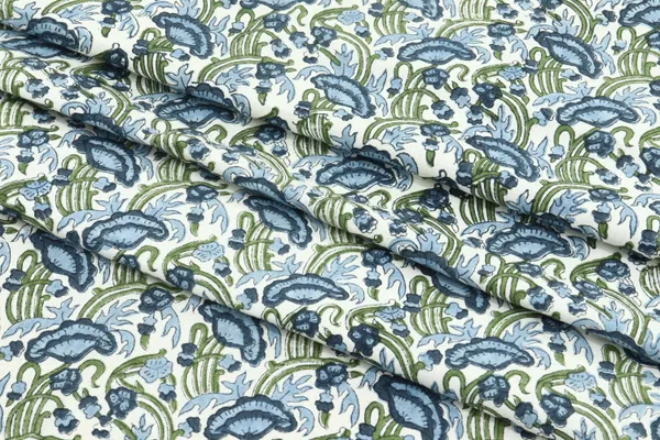 Blue_Cotton_Traditional_Floral_Hand_Block_Print_Unstiched_Material_For_Men's_Kurta_Shirts_&_Women's_Kurti_and_Other_Dress_Material