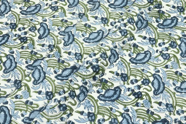 Blue_Cotton_Traditional_Floral_Hand_Block_Print_Unstiched_Material_For_Men's_Kurta_Shirts_&_Women's_Kurti_and_Other_Dress_Material