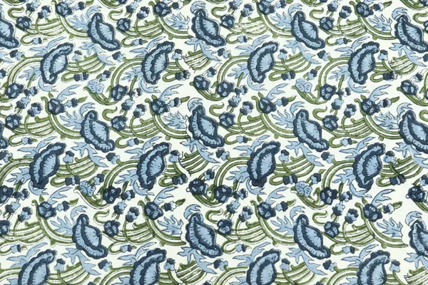 Blue_Cotton_Traditional_Floral_Hand_Block_Print_Unstiched_Material_For_Men's_Kurta_Shirts_&_Women's_Kurti_and_Other_Dress_Material