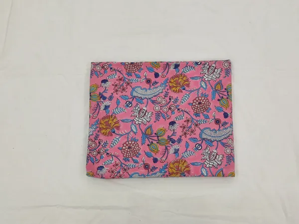 Pink_Cotton_Traditional_Floral_Hand_Block_Print_Unstiched_Material_For_Men's_Kurta_Shirts_&_Women's_Kurti_and_Other_Dress_Material