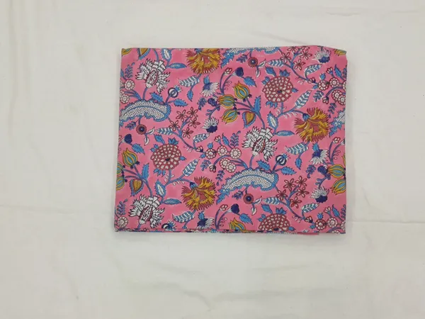Pink_Cotton_Traditional_Floral_Hand_Block_Print_Unstiched_Material_For_Men's_Kurta_Shirts_&_Women's_Kurti_and_Other_Dress_Material