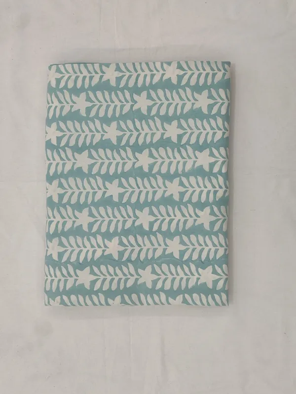 Blue_Cotton_Traditional_Floral_Hand_Block_Print_Unstiched_Material_For_Men's_Kurta_Shirts_&_Women's_Kurti_and_Other_Dress_Material