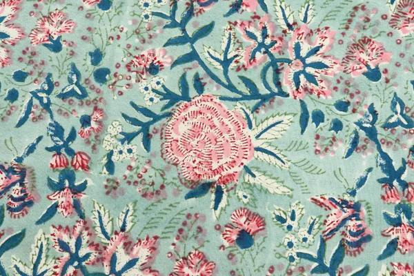 Green_Cotton_Traditional_Floral_Hand_Block_Print_Unstiched_Material_For_Men's_Kurta_Shirts_&_Women's_Kurti_and_Other_Dress_Material