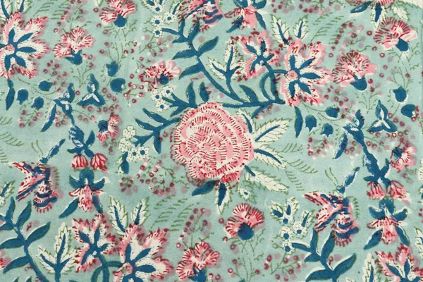 Green_Cotton_Traditional_Floral_Hand_Block_Print_Unstiched_Material_For_Men's_Kurta_Shirts_&_Women's_Kurti_and_Other_Dress_Material