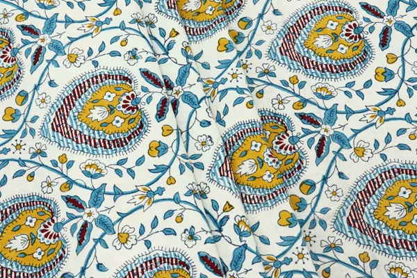 Blue_Cotton_Traditional_Floral_Hand_Block_Print_Unstiched_Material_For_Men's_Kurta_Shirts_&_Women's_Kurti_and_Other_Dress_Material