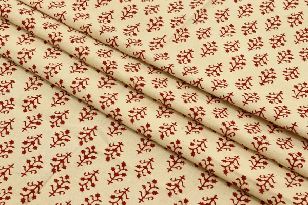 Beige_Cotton_Traditional_Floral_Hand_Block_Print_Unstiched_Material_For_Men's_Kurta_Shirts_&_Women's_Kurti_and_Other_Dress_Material