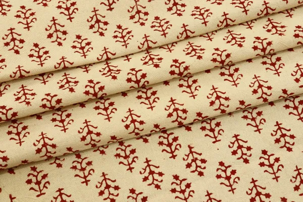 Beige_Cotton_Traditional_Floral_Hand_Block_Print_Unstiched_Material_For_Men's_Kurta_Shirts_&_Women's_Kurti_and_Other_Dress_Material