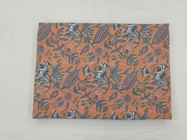 Orange_Cotton_Traditional_Floral_Hand_Block_Print_Unstiched_Material_For_Men's_Kurta_Shirts_&_Women's_Kurti_and_Other_Dress_Material