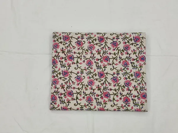 Pink_Cotton_Traditional_Floral_Hand_Block_Print_Unstiched_Material_For_Men's_Kurta_Shirts_&_Women's_Kurti_and_Other_Dress_Material