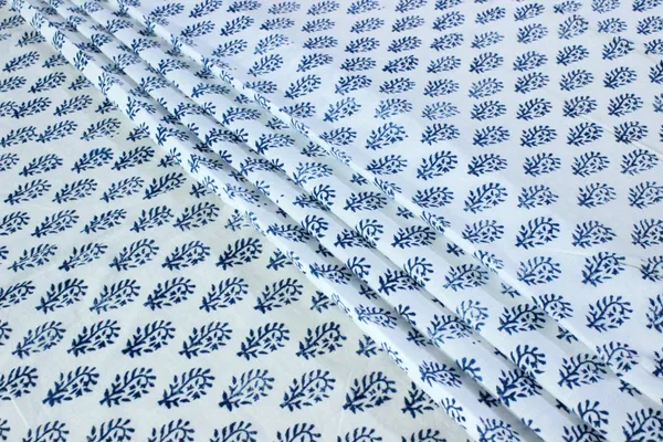 Blue_Cotton_Traditional_Floral_Hand_Block_Print_Unstiched_Material_For_Men's_Kurta_Shirts_&_Women's_Kurti_and_Other_Dress_Material